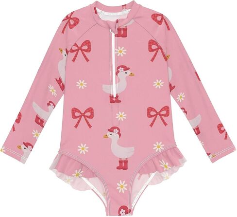 Girls One Piece Swimsuits Long Sleeve Swimsuit Zipper Bathing Suits Swimwear in Saudi Arabia