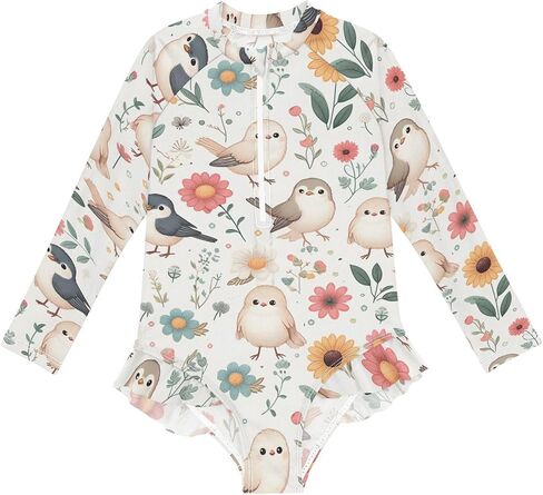 Girls One Piece Swimsuits Long Sleeve Swimsuit Zipper Bathing Suits Swimwear in Saudi Arabia