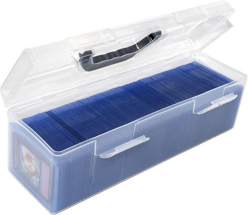Storage Box For Toploader Trading Card Storage Box Playing Card Case Large Plastic Container with Handle Holding 200 to 750 Sheets (1 Pack) in Kuwait