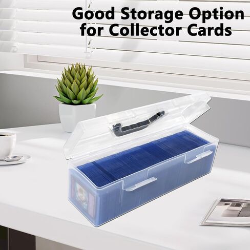 Storage Box For Toploader Trading Card Storage Box Playing Card Case Large Plastic Container with Handle Holding 200 to 750 Sheets (1 Pack) in Kuwait