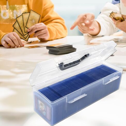 Storage Box For Toploader Trading Card Storage Box Playing Card Case Large Plastic Container with Handle Holding 200 to 750 Sheets (1 Pack) in Kuwait