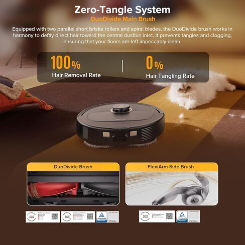 مكنسة وممسحة roborock Qrevo S5V Robot، ممسحة FlexiArm Edge، شفط 12000 باسكال، نظام مزدوج بدون تشابك، تجنب العوائق الذكية، رفع ممسحة 10 مم، غسيل وتجفيف الممسحة التلقائية (متجدد) in Kuwait