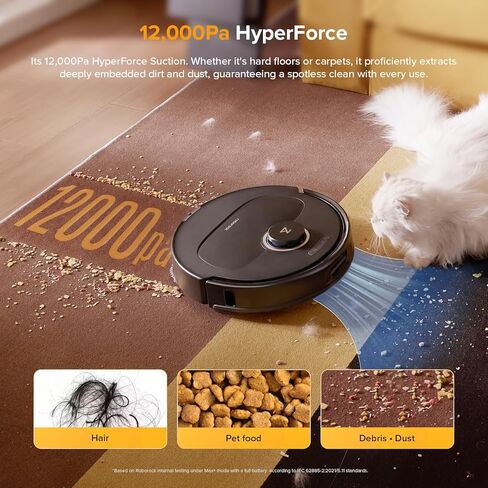 مكنسة وممسحة roborock Qrevo S5V Robot، ممسحة FlexiArm Edge، شفط 12000 باسكال، نظام مزدوج بدون تشابك، تجنب العوائق الذكية، رفع ممسحة 10 مم، غسيل وتجفيف الممسحة التلقائية (متجدد) in Kuwait