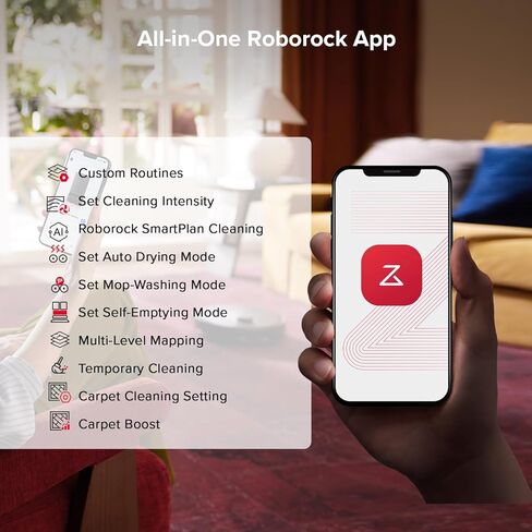 مكنسة وممسحة roborock Qrevo S5V Robot، ممسحة FlexiArm Edge، شفط 12000 باسكال، نظام مزدوج بدون تشابك، تجنب العوائق الذكية، رفع ممسحة 10 مم، غسيل وتجفيف الممسحة التلقائية (متجدد) in Kuwait