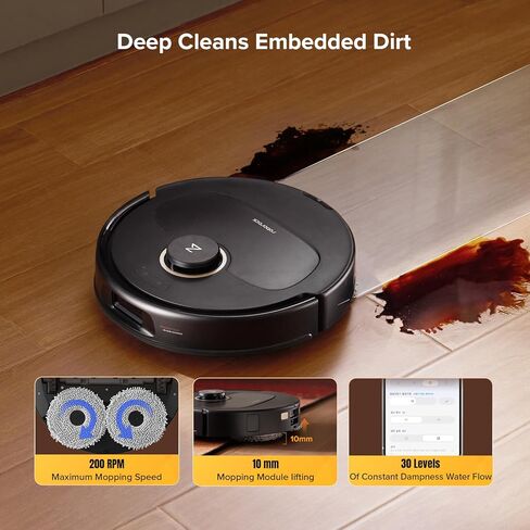 مكنسة وممسحة roborock Qrevo S5V Robot، ممسحة FlexiArm Edge، شفط 12000 باسكال، نظام مزدوج بدون تشابك، تجنب العوائق الذكية، رفع ممسحة 10 مم، غسيل وتجفيف الممسحة التلقائية (متجدد) in Kuwait