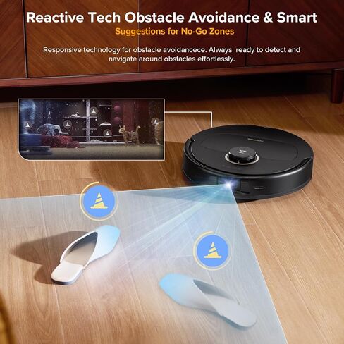 مكنسة وممسحة roborock Qrevo S5V Robot، ممسحة FlexiArm Edge، شفط 12000 باسكال، نظام مزدوج بدون تشابك، تجنب العوائق الذكية، رفع ممسحة 10 مم، غسيل وتجفيف الممسحة التلقائية (متجدد) in Kuwait