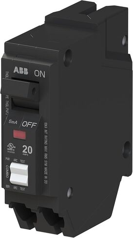 ABB Q-Line® THQL1120PAF2 Arc Fault Circuit Breaker • 20 Amp Single-Pole Breaker • AFCI Protection • 120/240 VAC • 10 kAIC Interrupt Rating • Plug-On Neutral Breaker for Load Centers in Kuwait
