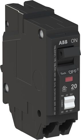 ABB Q-Line® THQL1120PAF2 Arc Fault Circuit Breaker • 20 Amp Single-Pole Breaker • AFCI Protection • 120/240 VAC • 10 kAIC Interrupt Rating • Plug-On Neutral Breaker for Load Centers in Kuwait