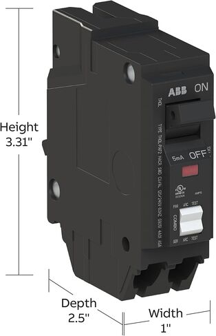 ABB Q-Line® THQL1120PAF2 Arc Fault Circuit Breaker • 20 Amp Single-Pole Breaker • AFCI Protection • 120/240 VAC • 10 kAIC Interrupt Rating • Plug-On Neutral Breaker for Load Centers in Kuwait