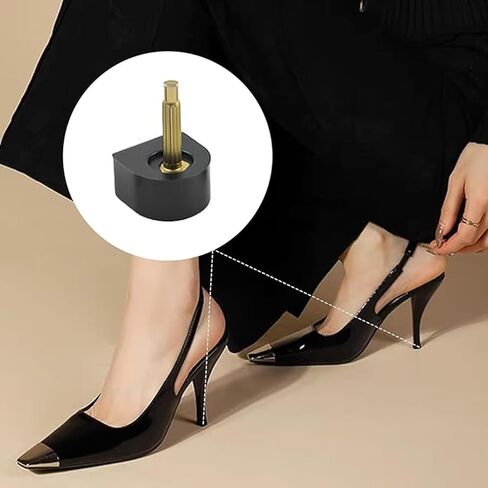 24 Pairs High Heel Replacement Tips U-Shape, Non-Slip Women Shoes Heel Tips Repair Kit, 6 Size (7/8/9/10/11/12mm, Black) in Kuwait