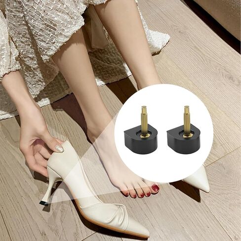 24 Pairs High Heel Replacement Tips U-Shape, Non-Slip Women Shoes Heel Tips Repair Kit, 6 Size (7/8/9/10/11/12mm, Black) in Kuwait