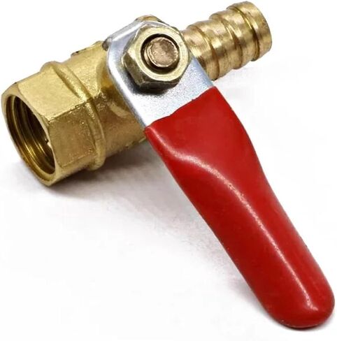 10pcs Brass Barb Ball Valve 1/8'' 1/2'' 1/4'' Female Thread Connector Joint Copper Pipe Fitting Coupler Adapter 6-12mm Hose Barb(10 PCS-1/2) in Kuwait