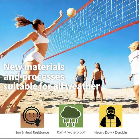 Professional Volleyball Net Outdoor Heavy Duty with Aircraft Steel Cable, VolleyballNet for Backyard, 32x3FT Portable Volleyball Nets for Pool Schoolyard Beach, Badminton/Pro VolleyballNets Set in Kuwait