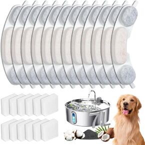 12 Sets Pet Dog Replacement Filters Compatible with Smartoo 7l/236oz/1.8G Dog Water Fountain, Water Fountain Filters for Stainless Steel Dog Water Fountain in Kuwait
