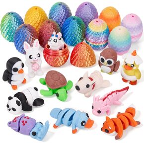 8pcs Mini Dragon Eggs 3D Printed Animals Mini Easter Basket Stuffers Easter Eggs 3D Printed Animals Set Tiny Animals Figurines Set in Kuwait
