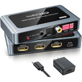 مقسم HDMI 4K 1 في 4 مخرج، روابط avedio 1x4 HDMI Splitter شاشة مكررة/مرآة، 4 منافذ HDMI مقسم يدعم 4Kx2K@30 هرتز ثلاثي الأبعاد لـ PS5، Roku، TV Box - مصدر واحد إلى 4 شاشات عرض in Kuwait