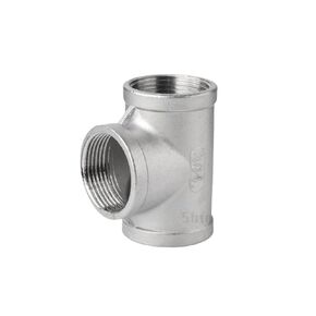 DN6/DN8/DN15/DN25 Male+Female Threaded 3 Way Tee T Pipe Fitting 1/4" 1/2" 3/4" 1" 1-1/4" 304 Stainless Steel(Female-Male-Female,G1 BSP) in Kuwait