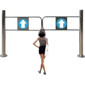 Spring-Loaded Safety Swing Gate 97cm - Automatic Closing Security Door for Library & Warehouse | Durable Metal Access Entrance Gate (170x100cm) in Saudi Arabia