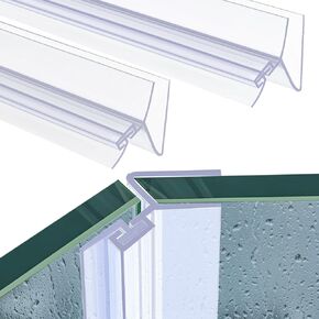 135 Degree Shower Door Side Seal Strip 110 Inch (15.75" x 7 Pcs) for 3/8 Inch Frameless Glass Sliding Door Sweep Clear PVC Waterproof H-Jamb for 3/8 Inch (10mm) Glass to Stop Shower Leaks in Kuwait