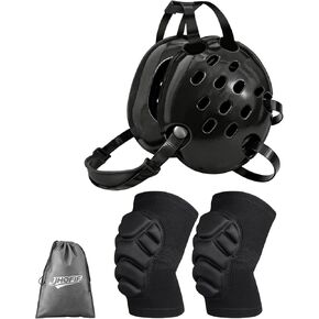 Wrestling Protective Gear Set for Youth & Adults – Adjustable Headgear with Knee Pads, 11 Hole Design for Breathable and Shock-Absorbent, Includes Carry Bag for Convenience in Saudi Arabia