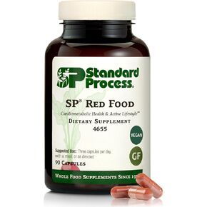 Standard Process SP Red Food - Circulation & Blood Flow Support - Supports Exercise Performance and Recovery - Aids Clarity - Non-GMO, Gluten-Free & Vegan - 90 Capsules (30 Servings) in Kuwait