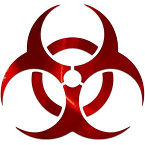 ملصق من الفينيل للكمبيوتر المحمول للسيارة برمز Biohazard مقاس 5.5 بوصة × 5.25 بوصة (أحمر ثلاثي الأبعاد) in Kuwait