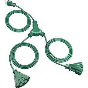 DEWENWILS 13Ft End to End Outdoor Extension Cord Multiple Outlets, Evenly Spaced 3 Outlets Plugs with Cover, 16/3 SJTW Weatherproof Wire for Outdoor String Lights and Holiday Decorations, 1 Pack in Kuwait