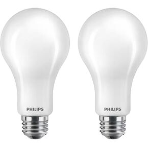 Philips LED Frosted Dimmable, Warm Glow Effect A19 Light Bulb - Pack of 2 - EyeComfort Flicker Free - 12W = 75W - 1100 Lumen - Soft White (2700K) - E26 Base - Indoor - Title 20 in Kuwait