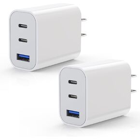 كتلة شاحن iPhone، شاحن USB C [عبوة من قطعتين] شاحن حائط بمنفذ C من النوع C شحن سريع ومحول طاقة PD Apple لهاتف iPhone 14/14 Pro Max/13/13Pro/12/12 Mini/11 Pro Max/XR/SE، وiPad، جالاكسي بكسل 4/3 in Kuwait