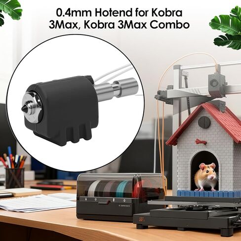 0.4MM Kobra 3 Max Hotend, 300°C High Temperature Resistant, Replacement Heater Block Integrated Hardened Steel Nozzle, for Anycubic Kobra 3 Max Combo 3D Printer Extruder Print Head Accessories in Kuwait
