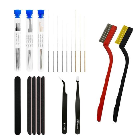 3D Printer Nozzle Cleaner Kit, 9 Sizes of Nozzle Cleaning Needles with Hot end Brush 3D Model Sanding Strips 40 Pcs 3D Printer Tool kit in Saudi Arabia