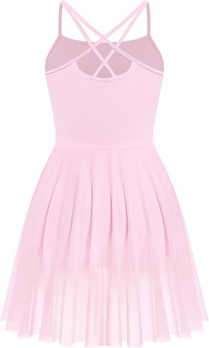 Ballet Leotard Dress for Women Sleeveless Criss-Cross Ballerina Dance Dress with Chest Pad High Cut Basic Dancewear in Saudi Arabia