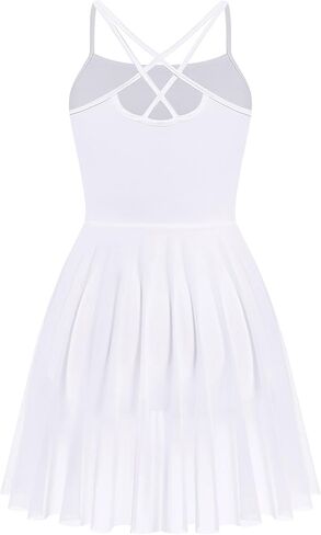 Ballet Leotard Dress for Women Sleeveless Criss-Cross Ballerina Dance Dress with Chest Pad High Cut Basic Dancewear in Saudi Arabia