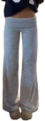 Seyurigaoka Fold Over Flare Legging for Women Low Rise Wide Leg Foldover Yoga Pants Bell Bottoms Sweatpants in Saudi Arabia
