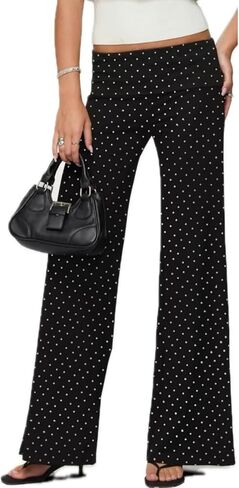 Seyurigaoka Fold Over Flare Legging for Women Low Rise Wide Leg Foldover Yoga Pants Bell Bottoms Sweatpants in Saudi Arabia
