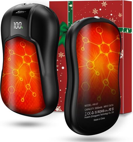 AI Dual-Sided Hand Warmers Rechargeable 2 Pack, 10000mAh 1S Ultimate Fast Heating Electric Hand Warmer with UL Certified, Portable Pocket Heater Gifts for Men Women Christmas Hunting Golf Camping in Saudi Arabia