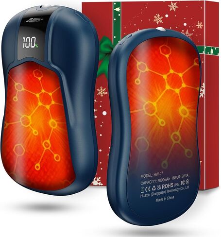 AI Dual-Sided Hand Warmers Rechargeable 2 Pack, 10000mAh 1S Ultimate Fast Heating Electric Hand Warmer with UL Certified, Portable Pocket Heater Gifts for Men Women Christmas Hunting Golf Camping in Saudi Arabia