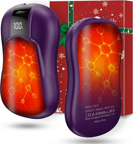 AI Dual-Sided Hand Warmers Rechargeable 2 Pack, 10000mAh 1S Ultimate Fast Heating Electric Hand Warmer with UL Certified, Portable Pocket Heater Gifts for Men Women Christmas Hunting Golf Camping in Saudi Arabia