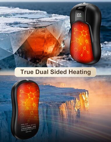 AI Dual-Sided Hand Warmers Rechargeable 2 Pack, 10000mAh 1S Ultimate Fast Heating Electric Hand Warmer with UL Certified, Portable Pocket Heater Gifts for Men Women Christmas Hunting Golf Camping in Saudi Arabia