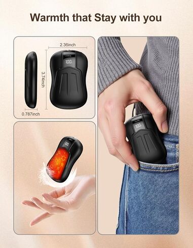 AI Dual-Sided Hand Warmers Rechargeable 2 Pack, 10000mAh 1S Ultimate Fast Heating Electric Hand Warmer with UL Certified, Portable Pocket Heater Gifts for Men Women Christmas Hunting Golf Camping in Saudi Arabia