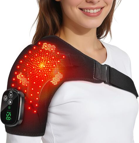 Cordless Shoulder Heating Pad with Massage, Heated Shoulder Wrap Massager for Pain Relief Deep Tissue, Rotator Cuff Heating Pad Frozen Shoulder in Saudi Arabia