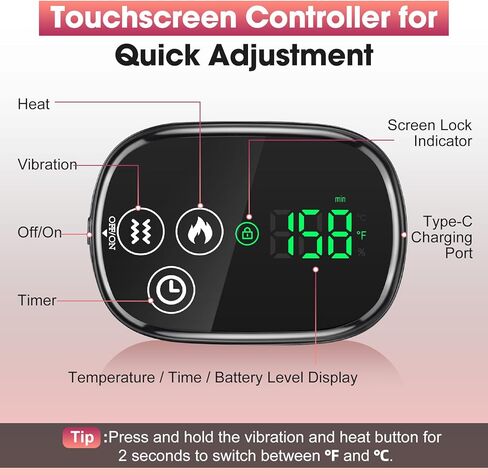 Cordless Shoulder Heating Pad with Massage, Heated Shoulder Wrap Massager for Pain Relief Deep Tissue, Rotator Cuff Heating Pad Frozen Shoulder in Saudi Arabia