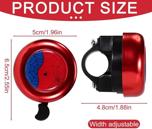Bike Bell, Premium Durable Spider Bicycle Ringer Bell with Crisp Clear Sound Practical Bicycle Accessories Suitable for Boys Girls Toddlers in Kuwait