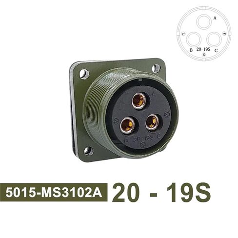 MIL-C 5015 موصل عسكري موصلات دائرية 20-23 20-19 20-4 مقبس MS3102 MS3106 MS3108 1 قطعة (مقبس 3102 20-19S) in Kuwait