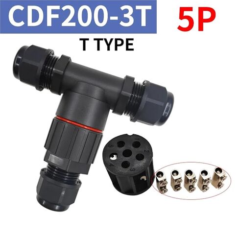 T Shape Connector 2/3/4/5 Pin Wire Connectors Quick Screw Connect Push-in Terminals Electric 1Pcs(5PIN) in Saudi Arabia