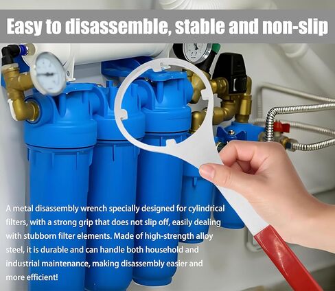 For 4.8" ID Heavy Duty Metal Water Filter Housing Wrench，- Compatible with SW-2 And SPBW-1,Be compatible with HF-160, HF-150, HF-360 Filter Cartridges, ETC Water Filter Removal Tool in Kuwait