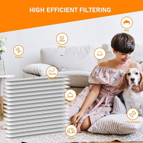 BAYFTFREXM2 FLR06232 Perfect Fit 5‘’ Expandable Air Filter Media Compatible with American Standard and Trane FLR06232 BAYFTFR14M2, BAYFTFR17M2, BAYFTFR21M2, BAYFTFR24M2, 25'' x 5" MERV 13, 2-Pack in Kuwait