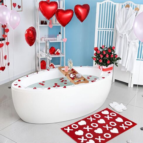 Valentine's Day Bathroom Rug Valentines XOXO Bath Rug 13.78 x 31.5 Inches Non Slip Water Absorbent Mat for Home Kitchen Bathroom Shower Floor Decor in Saudi Arabia