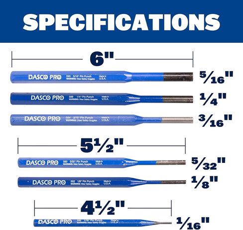 مجموعة دبابيس DASCO PRO مكونة من 6 قطع، مصنوعة في الولايات المتحدة الأمريكية، VN70022 22 in Kuwait