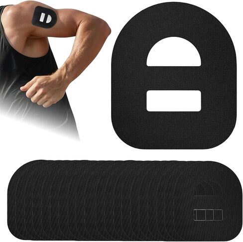 20 قطعة من Omnipod 5 رقعات زائدة مقاومة للماء مع حزام قابل للتمدد، رقع لاصقة مقاومة للماء، رقع لاصقة بشريط مستشعر Omnipod مقاوم للعرق مسبقًا، شريط جلدي مسامي (أسود) in Kuwait
